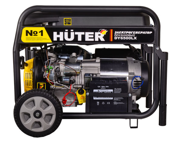 Портативный бензогенератор Huter DY6500LX с колесами