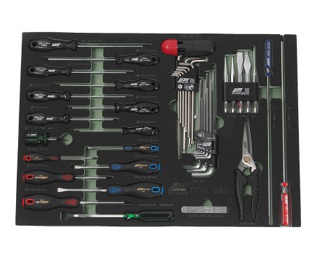 Набор инструментов 43 предмета слесарно-монтажный (VAG) в ложементе JTC-VA3043